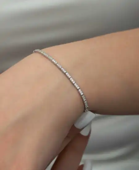 Gümüş İnce Su Yolu Bayan Bileklik