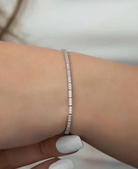 Gümüş İnce Su Yolu Bayan Bileklik