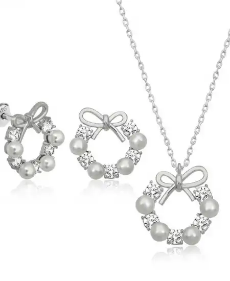 Gümüş İnci Kurdele Kadın Set