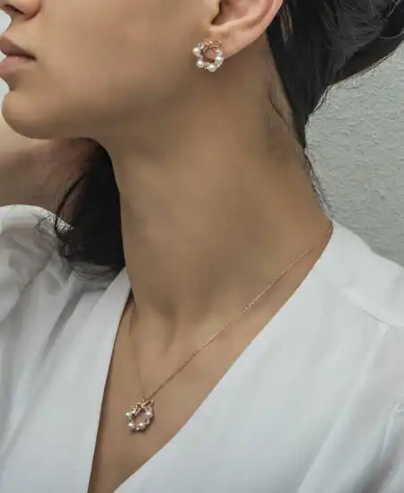 Gümüş İnci Kurdele Kadın Set