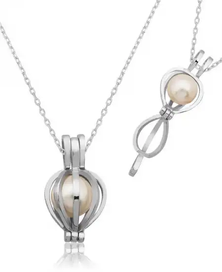 Gümüş İncili Bayan Kolye