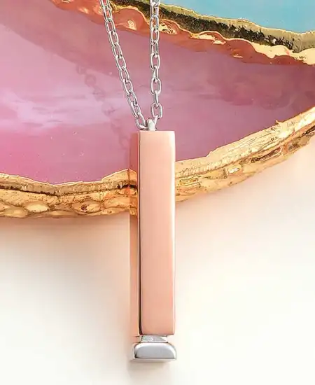 Gümüş İsim Yazılabilen Açılır Çubuk Kadın Kolye