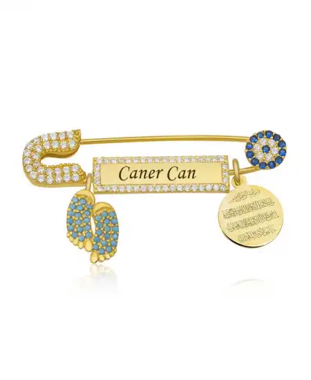 Gümüş İsimli Bebek Yaka İğnesi