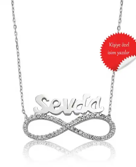 Gümüş İsimli Sonsuzluk Bayan Kolye