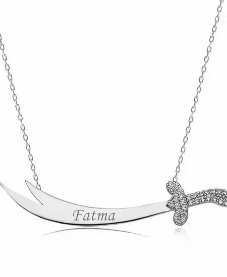 Gümüş İsimli Zülfikar Kılıcı Kadın Kolye