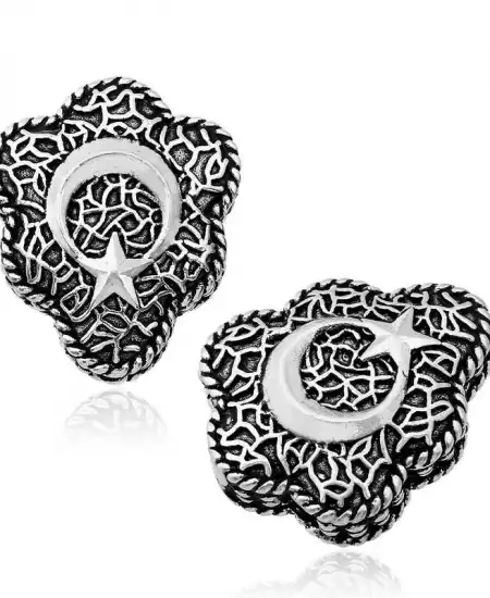 Gümüş İşlemeli Ay Yıldız Tesbih İmamesi