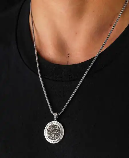 Gümüş İsmi Azam Duası Kolye