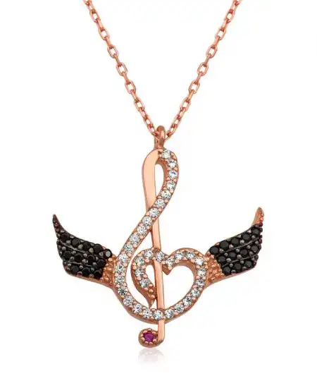 Gümüş Kalbe Giden Sol Anahtarı Kolye