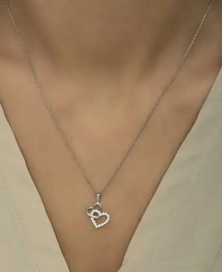 Gümüş Kalp Bayan Kolye
