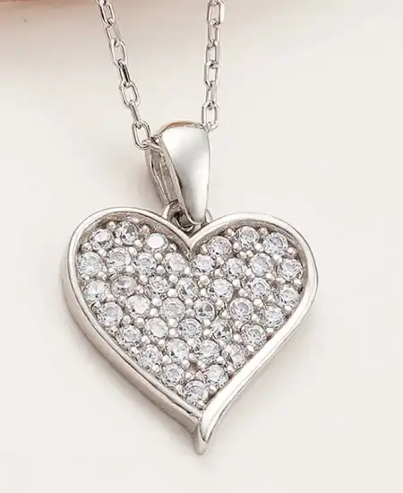 Gümüş Kalp Kadın Kolye