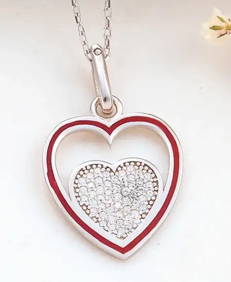 Gümüş Kalp Kadın Kolye