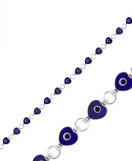 Gümüş Kalp Nazar Bayan Bileklik