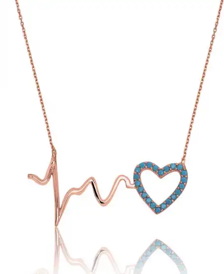 Gümüş Kalp Ritmi Bayan Kolye