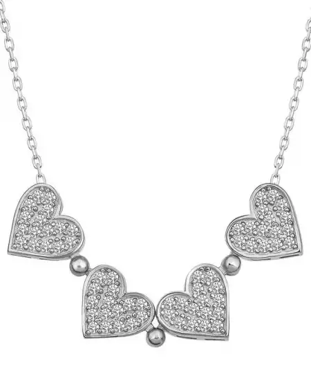 Gümüş Kalpli Açılabilen Yonca Kadın Kolye