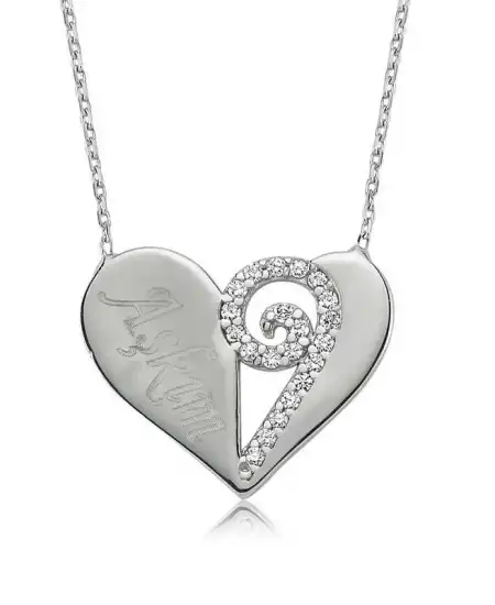 Gümüş Kalpli Aşkım Bayan Kolye