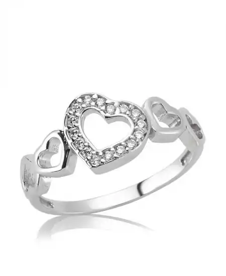 Gümüş Kalpli Bayan Yüzük