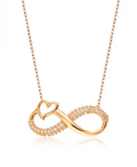 Gümüş Kalpli Sonsuzluk Bayan Kolye