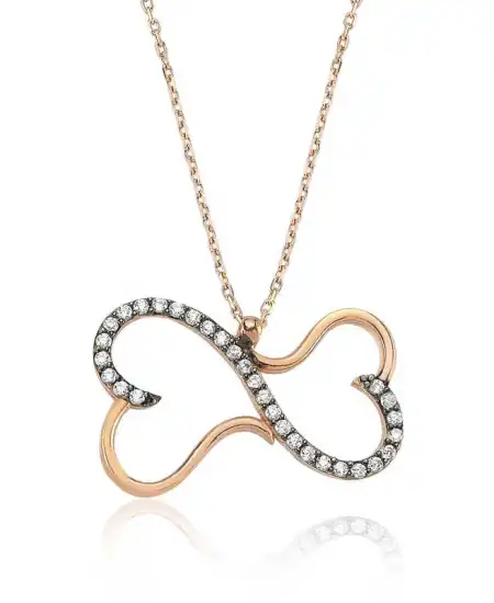 Gümüş Kalpli Sonsuzluk Bayan Kolye