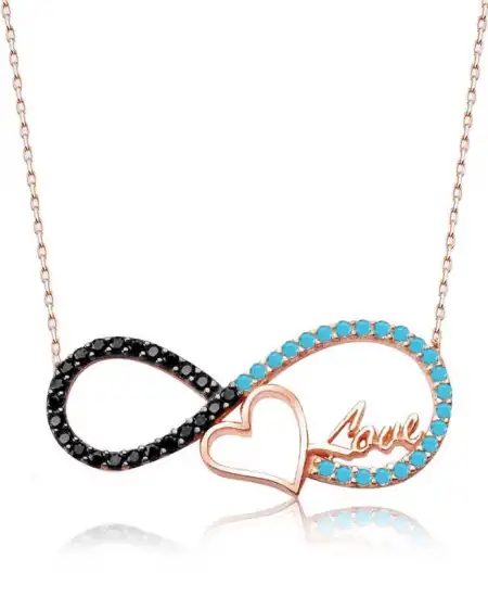 Gümüş Kalpli Sonsuzluk Bayan Kolye