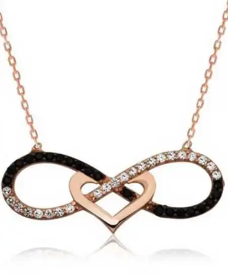 Gümüş Kalpli Sonsuzluk Bayan Kolye