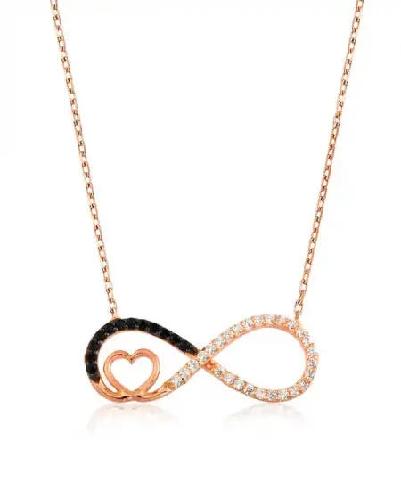 Gümüş Kalpli Sonsuzluk Bayan Kolye