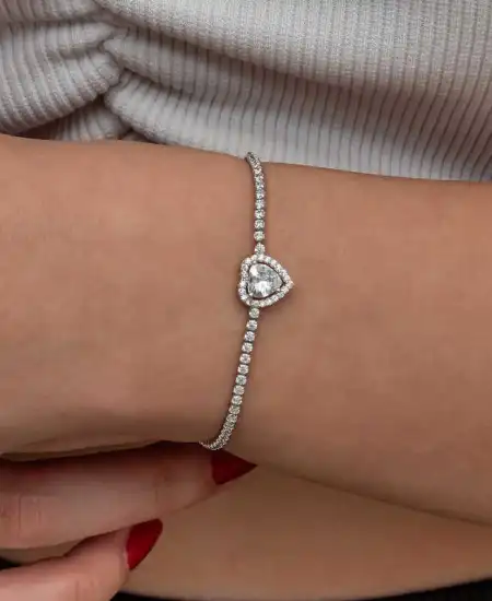 Gümüş Kalpli Su Yolu Bileklik