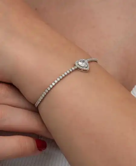 Gümüş Kalpli Su Yolu Bileklik