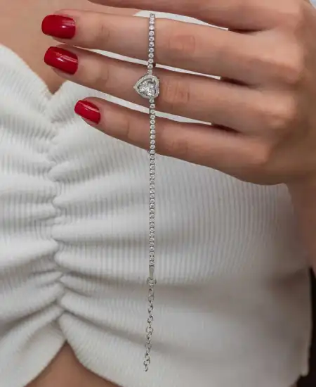 Gümüş Kalpli Su Yolu Bileklik