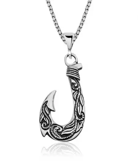 Gümüş Kanca Erkek Kolye