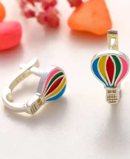 Gümüş Kapadokya Balon Çocuk Küpesi