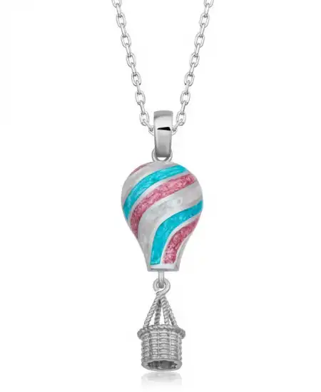 Gümüş Kapadokya Balon Kadın Kolye