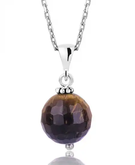 Gümüş Kaplan Gözü Bayan Kolye