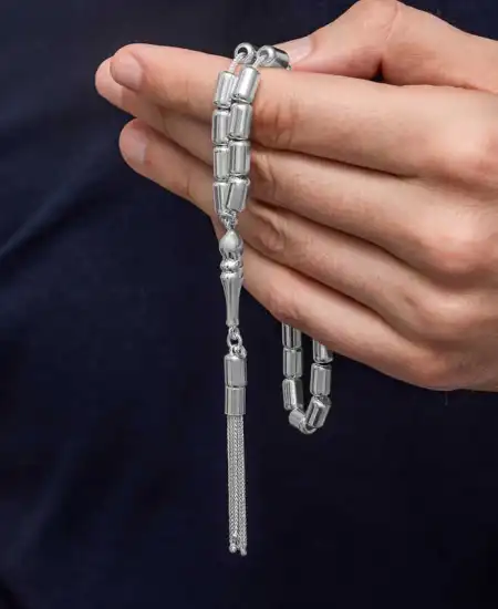 Gümüş Kapsül Kesim Erkek Tesbih