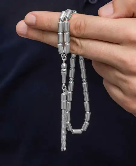 Gümüş Kapsül Kesim Erkek Tesbih