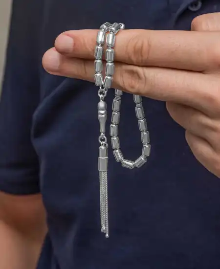 Gümüş Kapsül Kesim Erkek Tesbih