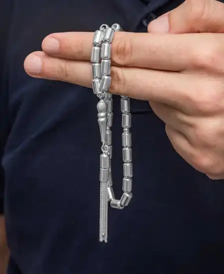 Gümüş Kapsül Kesim Erkek Tesbih