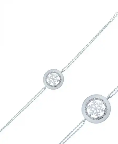 Gümüş Kar Tanesi Bayan Bileklik