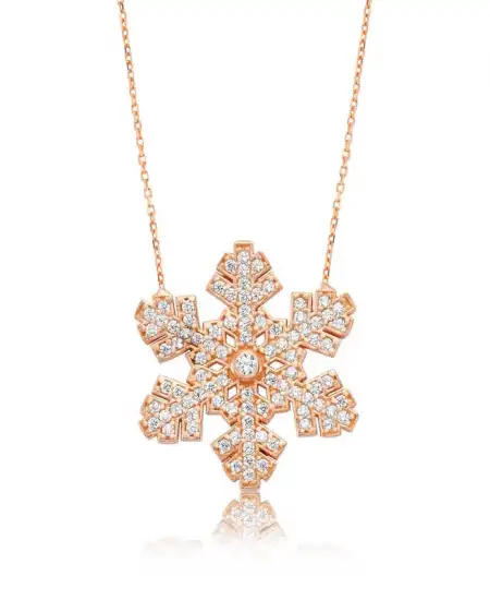 Gümüş Kar Tanesi Bayan Kolye