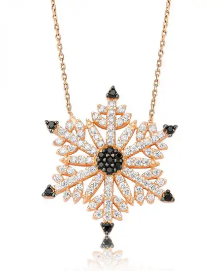 Gümüş Kar Tanesi Bayan Kolye