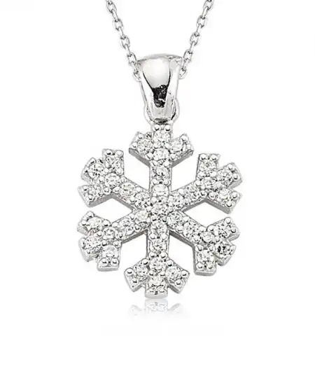 Gümüş Kar Tanesi Bayan Kolye