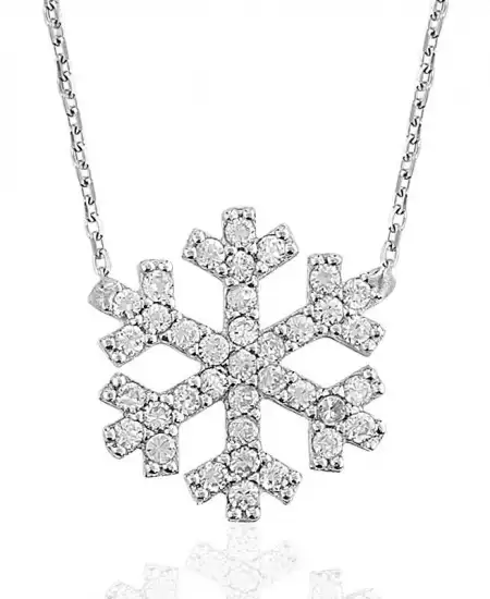 Gümüş Kar Tanesi Bayan Kolye
