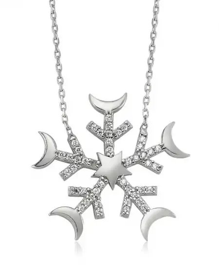 Gümüş Kar Tanesi Bayan Kolye