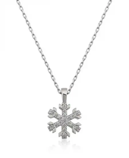 Gümüş Kar Tanesi Bayan Kolye