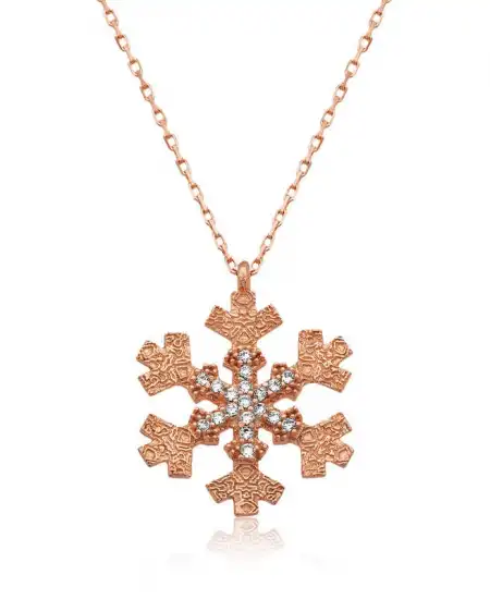 Gümüş Kar Tanesi Bayan Kolye