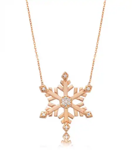 Gümüş Kar Tanesi Bayan Kolye