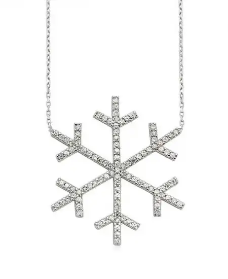 Gümüş Kar Tanesi Bayan Kolye