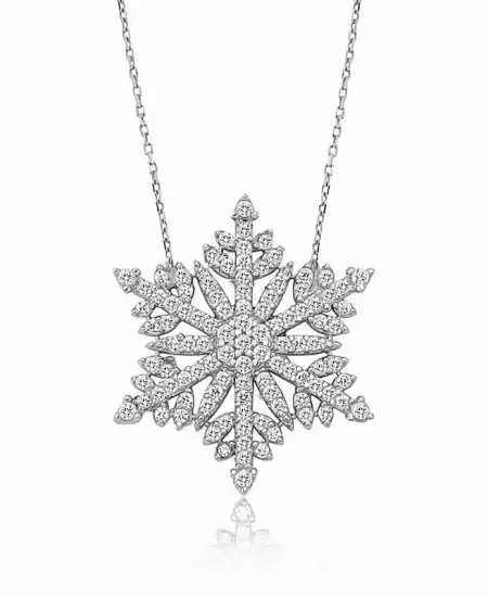 Gümüş Kar Tanesi Bayan Kolye