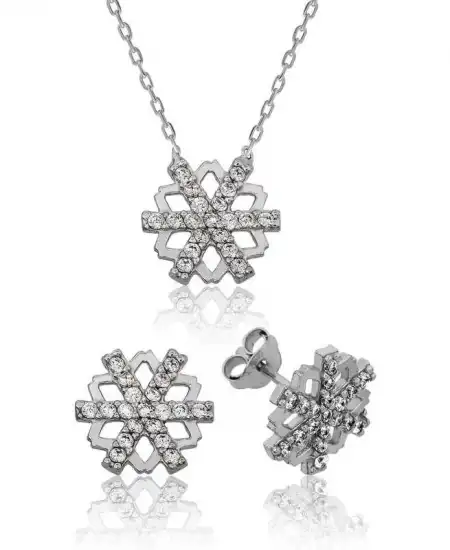 Gümüş Kar Tanesi Bayan Set