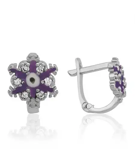 Gümüş Kar Tanesi Çocuk Küpesi