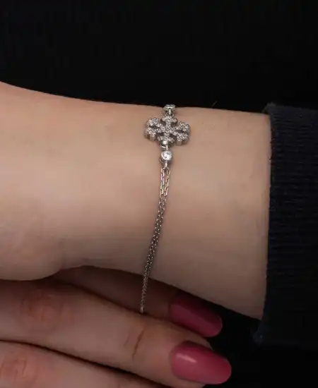 Gümüş Kar Tanesi Kadın Bileklik